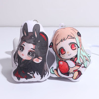 Porte-clés boule fourrure, coussin personnalisé, en peluche, Design Anime