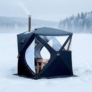 Tenda Memancing Es Portabel Oxford Dua Pintu untuk Penggunaan Luar Ruangan Musim Dingin, Bentuk Persegi Ringan, Pembukaan Cepat, Kapasitas 3-5 Orang, Tenda Sauna - Product Image 1