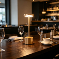 Lámpara de Mesa LED Táctil Recargable Moderna, Inalámbrica, de Aluminio, con Salida USB y Función de Banco de Energía para Restaurante, Hotel, Bar