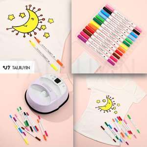 Ensemble de stylos à encre <span class=keywords><strong>infusible</strong></span> à double pointe professionnels de 12 couleurs pour <span class=keywords><strong>marqueurs</strong></span> de sublimation Cricut pour presse à tasses, transfert thermique sur t-shirts, dessin - Product Image 2