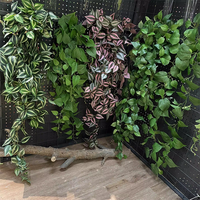 Daun Anggur Buatan, Tanaman Rambat Scindapsus, Tanaman Rambat Boston Ivy Palsu, Untaian Tanaman Rambat untuk Dekorasi Rumah dan Pesta