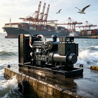 Générateur diesel portable silencieux sur mesure de 20 kW à 50 kW, démarrage automatique, châssis ouvert, fréquence 50/60 Hz, option ATS