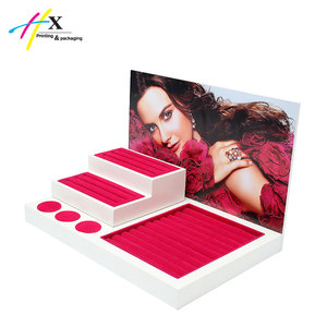 Màu Hồng PU da cổ điển hình tay làm đầy đủ bộ trang sức hiển thị cho Vòng Cổ Vòng bông tai vòng đeo tay mặt dây chuyền trang sức hiển thị - Product Image 5