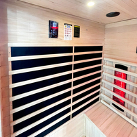 Sauna extérieur moderne en bois massif pour 6 personnes, traditionnel, humide et sec, avec chauffage électronique