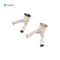 Downpipe YT SS304 dengan Katalis Tiga Arah, Insulasi Panas, Cocok untuk Audi D5 A8 3.0T, Part Modifikasi Knalpot Mobil