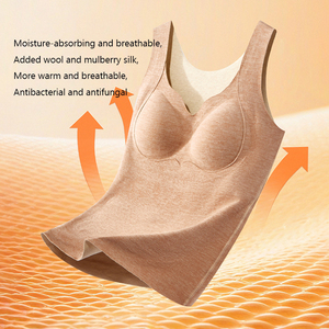Canottiera termica 020 per le donne in inverno a doppio spazzolato Dralon a calore costante in lana <span class=keywords><strong>e</strong></span> seta da donna canottiere costruite in reggiseno - Product Image 1