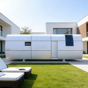 Casas Contenedor de 40 pies, Casa de Lujo Circular Prefabricada, Casas Cápsula Espaciales con Estructura de Acero, con Cocinas y Dormitorios - Product Image 1