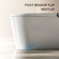 Toilette intelligente moderne avec capteur au pied, ouverture automatique, siège chauffant, fonction bidet, toilette en céramique pour salle de bain