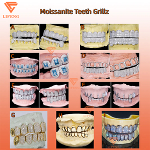 Grillz Personalizzati con Incisione Profonda in Moissanite VVS e Design a Nido d'Ape, Grillz Ghiacciati con Denti a Zanna in Oro Bianco e Diamanti, Gioielleria di Lusso - Product Image 4