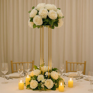 Thiết Kế Mới Vàng Centerpieces Trang Trí Đám Cưới Kim Loại Hoa Đứng Bảng Trung Tâm Riser Trung Tâm Đám Cưới Cho Bảng - Product Image 2