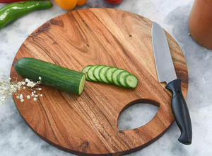 เขียงไม้ทรงกลมแบบกำหนดเอง | เขียงไม้ธรรมชาติ100% เป็นมิตรกับสิ่งแวดล้อมสำหรับสับเนื้อและชีส | ไม่มีสีย้อมหรือสารพิษ - Product Image 6