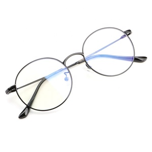 Lunettes de jeu anti-lumière bleue, protection des yeux, monture ronde en métal, filtre anti-lumière bleue, lunettes d'ordinateur - Product Image 4