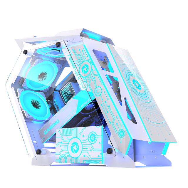 Lovingcool OEM Gaming Mid Tower PC Case USB3.0 Tempered Glass Computer Chassis with Towers Fans Cooler Factory Direct CoOL