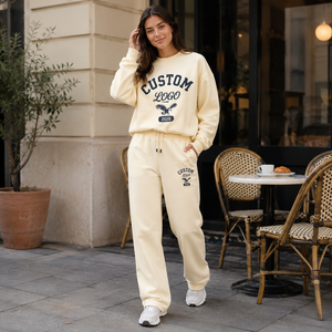 Ensemble deux pièces décontracté pour <span class=keywords><strong>femme</strong></span> : Sweat-shirt oversize à col rond et pantalon de survêtement large, imprimé vintage américain, tenue de sport - Product Image 3