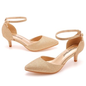 All'ingrosso della fabbrica sandali da donna di grandi dimensioni 5cm <span class=keywords><strong>scarpe</strong></span> da sposa a punta da donna abito da sposa sandali con tacco basso - Product Image 5