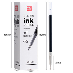 Deli Gel Pen Refill 0.5mm Black Quick-drying For Student Exams Office School Use - Product Image 3