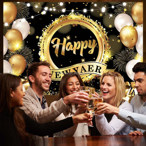 Fond noir doré joyeux année <span class=keywords><strong>2023</strong></span>, paillettes, feux d'artifice, décor de fête, arrière-plan, accessoire de photographie pour le nouvel an <span class=keywords><strong>2023</strong></span> - Product Image 2