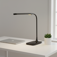 Lampe de bureau LED ABS contemporaine, simple, électrique, flexible, mince, avec commande tactile et double gradation, pour lecture et table.
