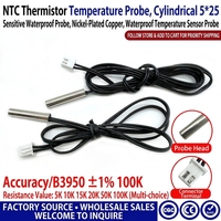 Sonde de température thermistance NTC 5K/10K/100K B3435/B3950 Conforme RoHS Montage fileté/magnétique/en surface pour contrôle de température