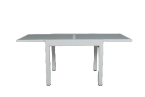 Leisure Outdoor 90/180cm Outdoor Dining <b>Table</b> With <b>Aluminum</b> Glass Top Extendable for Courtyard Use - Product Image 4