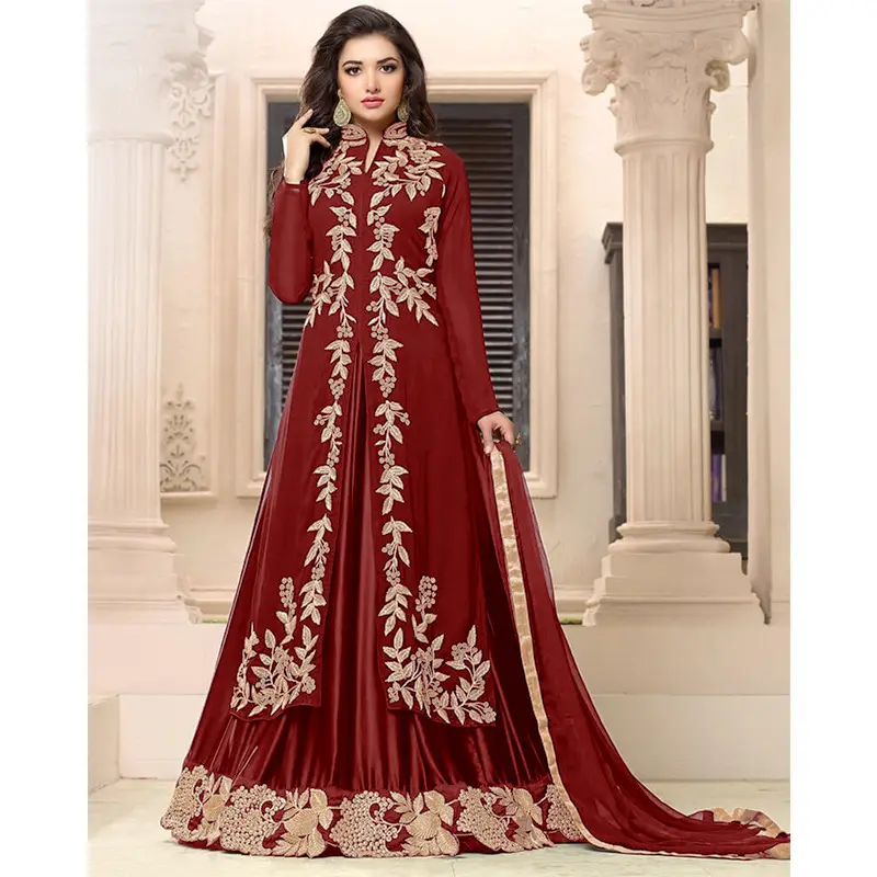Pakistaanse Indiase Trouwjurken Custom Gestikt Bridal Lehenga Sharara Barat Collection Chiffon Jurk Hot Selling 2021