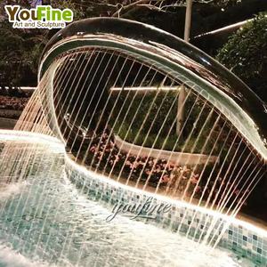 YOUFINE şehir otel büyük açık bahçe Modern kaynak Metal sanat heykeli 2C paslanmaz çelik su heykel şelale çeşme - Product Image 2