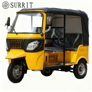 รถสามล้อไฟฟ้าแบบปิด 4 ที่นั่ง ย้อนกลับได้ สีเหลือง - Product Image 1