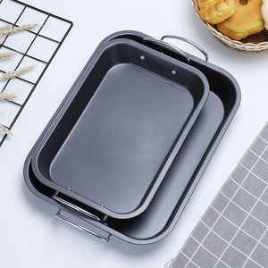 Square Non-Stick Baking Pan Carbon Steel Thickened Double Handle Cake Pans For Grilling Fish Baking Dishes - Product Image 4