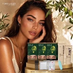 Flora Ruby Custom Korean Henna Hybrid Wasserfester Augenbrauen-Färbesatz: Getönte Augenbrauen- und Wimpern-Mascara, Färbegel-Kit - Product Image 3