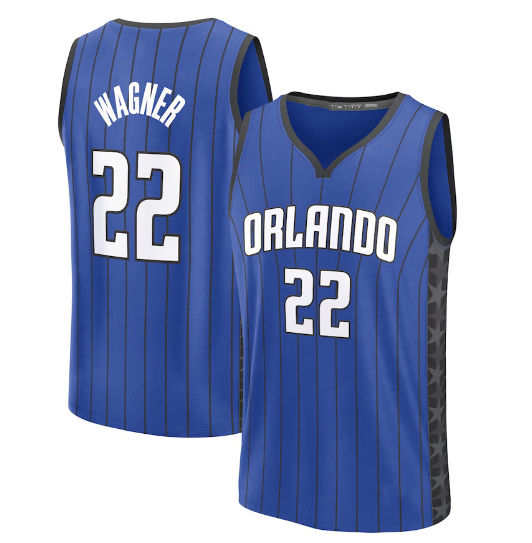 #22 Blue Striped Jersey