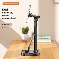 Support magnétique de bureau pour téléphone portable, universel, réglable, en alliage d'aluminium, compatible avec les appareils de 4 à 9 pouces, idéal pour les vidéos en direct