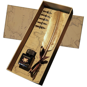 Promotionnel Vintage <span class=keywords><strong>calligraphie</strong></span> <span class=keywords><strong>plume</strong></span> Dip stylo <span class=keywords><strong>plume</strong></span> cadeau école fournitures de bureau ensemble de papeterie - Product Image 1