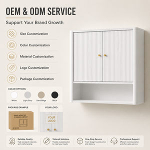 Armoire murale <span class=keywords><strong>de</strong></span> salle <span class=keywords><strong>de</strong></span> bain au-dessus des toilettes, <span class=keywords><strong>rangement</strong></span> blanc en MDF, double porte avec étagère réglable, organisateur gain <span class=keywords><strong>de</strong></span> place - Product Image 3