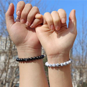 2 יח'\סט אופנתי ססגוניות מתכת חרוז יוגה ידידות נירוסטה לאוהבי עבור מגנט מרחק - Product Image 3