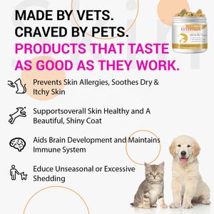 Etichetta privata pelle e cappotto morbido mastica Omega 3 olio di pesce mastica per cani gatti - Product Image 3