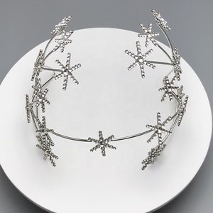 Di modo di Alta Qualità In Argento o in oro rosa Fiocco di Neve stella tiara <span class=keywords><strong>crown</strong></span> per la cerimonia nuziale e fantasia feste - Product Image 2