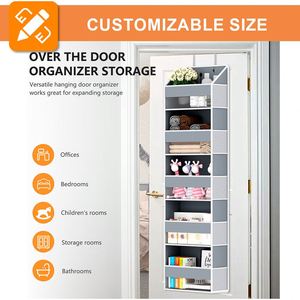 Organisateur de rangement à suspendre sur la porte avec 5 grandes poches, anti-basculement, capacité de charge de 44 lb pour chambre, salle de bain, garde-manger - Product Image 3