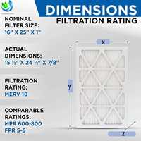 Filtre à air plissé 16x25x1 pour fournaise CVC, Merv 8, préfiltre 1113 pour climatisation et ventilation – Meilleures ventes