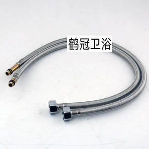 Tuyau de robinet tressé en acier inoxydable Crane Crown, tuyau d'arrivée flexible de 1/2 pouce pour connexion d'eau chaude et froide - Product Image 3