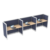 OMW Cloisons de bureau individuelles en aluminium série Raceway, en forme de L, pour poste de travail avec isolation acoustique