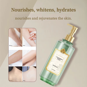 Gel de ducha corporal exfoliante, blanqueador, ecológico, con aroma floral de lavanda, personalizado, para piel oscura y sensible. - Product Image 5