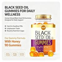 Gummies d'huile de nigelle à marque privée OEM, 90 unités avec miel, complément alimentaire