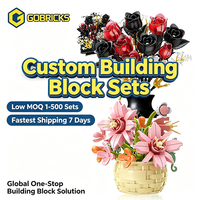 Kit de construction de bouquets de fleurs personnalisés Gobricks MOC, plantes florales artificielles OEM, blocs de construction sur le thème des fleurs en ABS, ensemble d'assemblage
