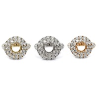 Bague de Fiançailles et de Mariage Classique en Or Blanc Massif 18 carats, Semi-Monture Diamant Naturel pour Femme, Production Rapide en Gros