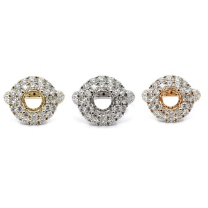 Hong Kong livraison directe bonne qualité 14k solide or blanc véritable diamant bijoux mariage Semi Mount bague de fiançailles pour les femmes - Product Image 4