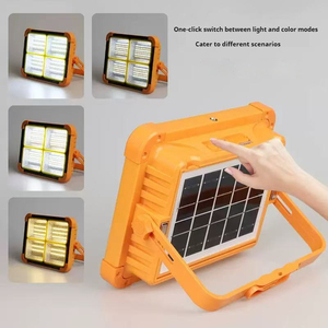 Super luminoso IP66 valutato portatile solare proiettore a <span class=keywords><strong>LED</strong></span> ad alta ricarica campeggio luce piccola per giardino uso esterno corpo in plastica - Product Image 5