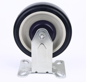 3/4/<span class=keywords><strong>5</strong></span>/6/8 Zoll schwarz blau silber Gummi drehbar Stahl kern industrielle Lenkräder für Supermarkt Shop Trolley - Product Image 1