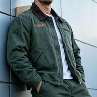 Veste Detroit rétro imprimée pour hommes et femmes, doublée, streetwear, brodée