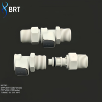 Raccords de tuyauterie en plastique BRT, filetage mâle 3/8, raccords à barbillon pour tuyau d'air, connecteurs rapides stériles sans raccord pour circulation d'eau