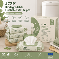 Lingettes jetables en fibre de bambou extra épaisses, papier toilette humide gaufré 3D, dissolution rapide dans l'eau